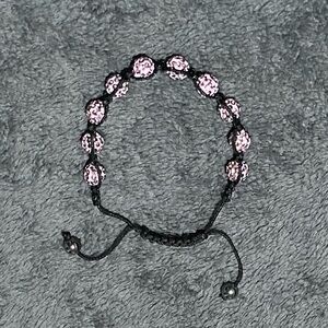 Pink Beaded Adjustable Bracelet